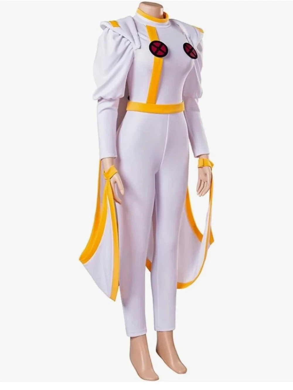 White Queen Jumpsuit With Cape Halloween Costume Sz L 12-14